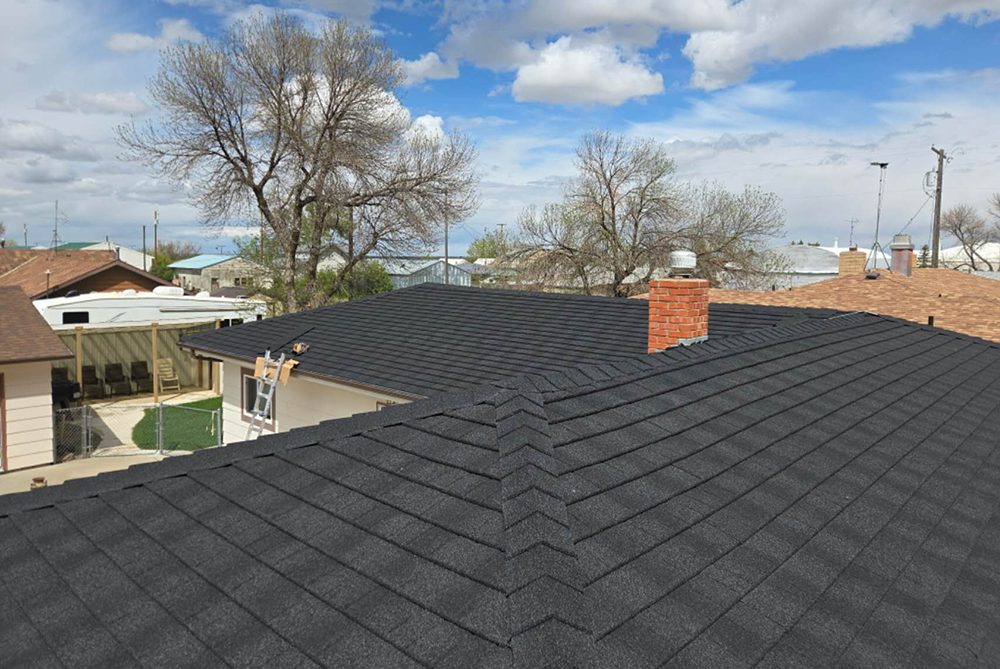 Aerial view of a WeatherLok stone-coated steel roof