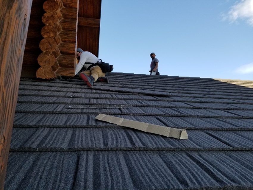 WeatherLok stone-coated steel being installed